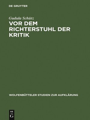 cover image of Vor dem Richterstuhl der Kritik
